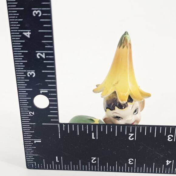 Vintage 1950's Norcrest pixie elf fairy Green Outfit porcelain Japan *READ* - Picture 9 of 9